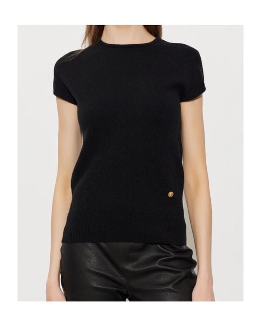Balmain Black Button Detailed Knitted Top