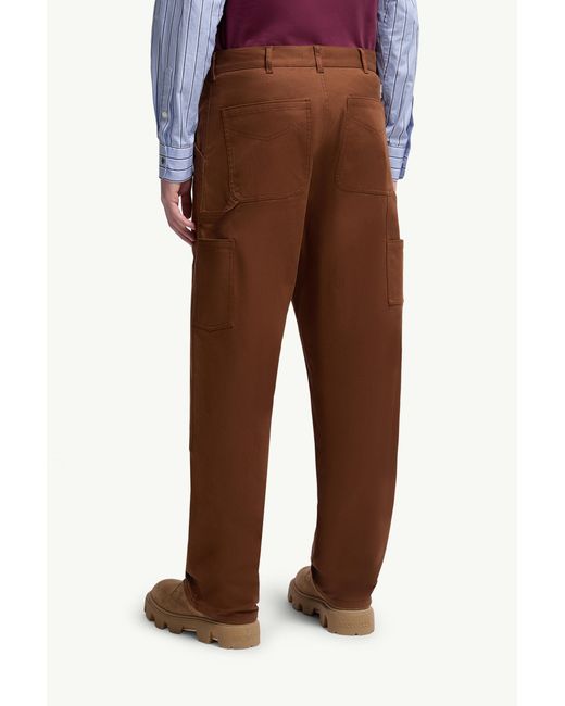 Moncler Brown Logo Patch Straight-Leg Trousers for men