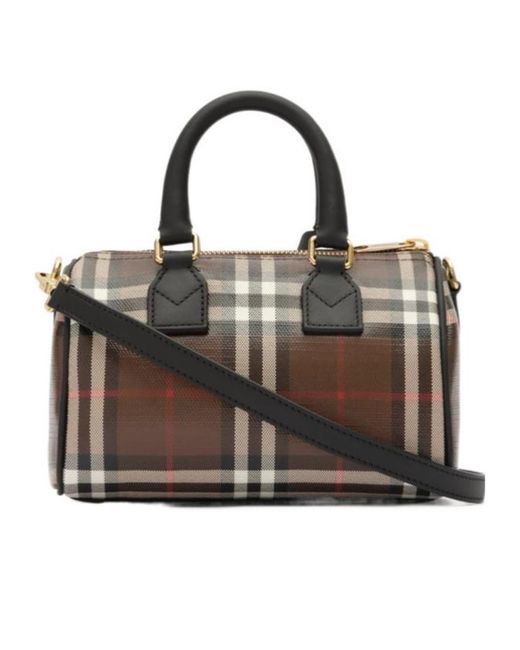 Burberry Black Mini Check Bowling Bag