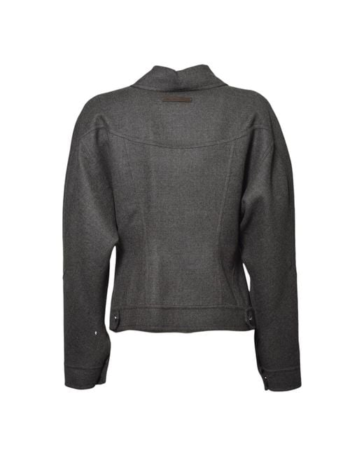 Max Mara Gray Button-Up Single Breasted Jacket