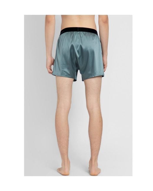 Tom Ford Blue Logo-Waist Loose Fit Boxers for men