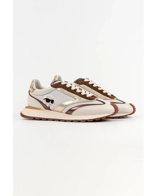 Karl Lagerfeld Natural Peep Lace Sneakers