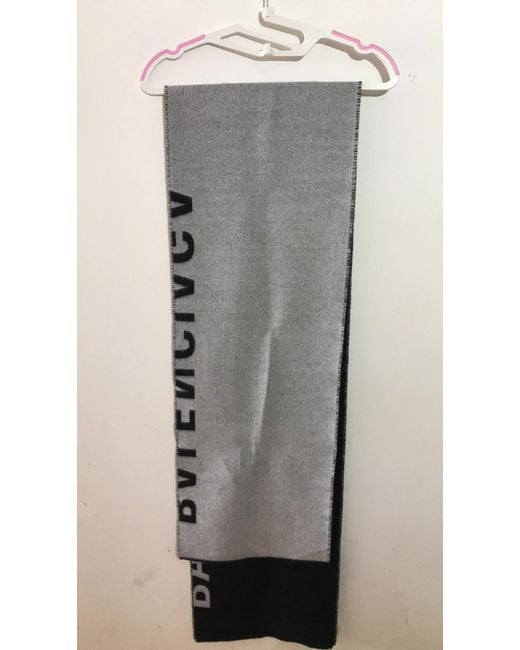 Balenciaga Black Logo Pattern Scarf for men