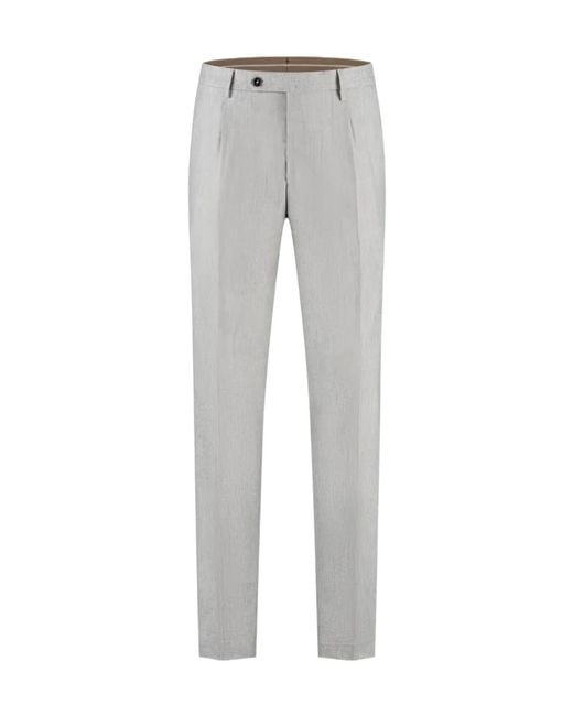 Berwich Gray Pleated Casual Trousers for men