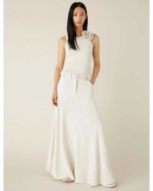 Marella White Button-Down Skirt