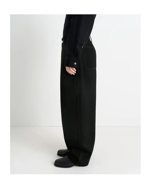 Lemaire Black Maxi Workwear Denim Trousers for men