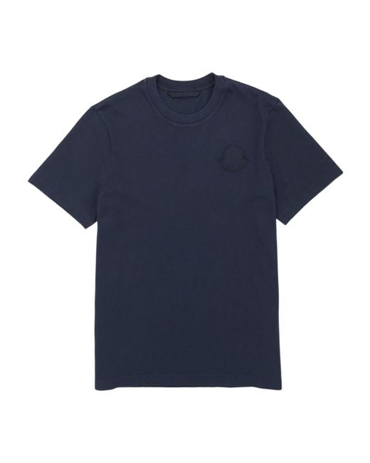Moncler Blue Short-Sleeved T-Shirt for men