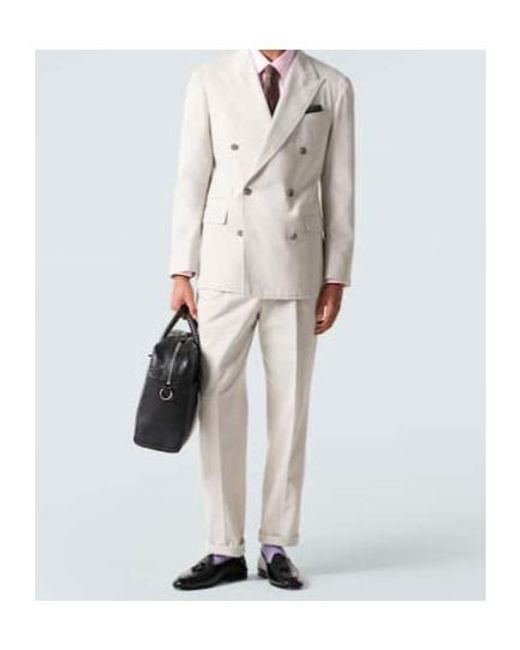 Dunhill White Double-Breasted Cotton And Cashmere Blazer for men