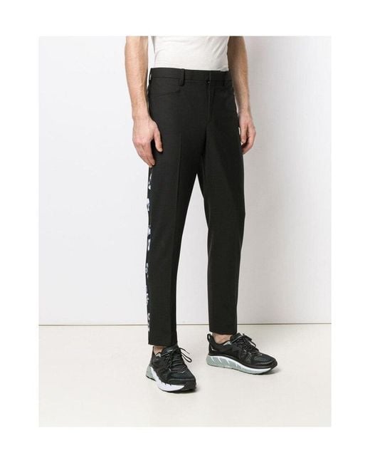 Neil Barrett Black Side Striped Slim Suit Trousers for men