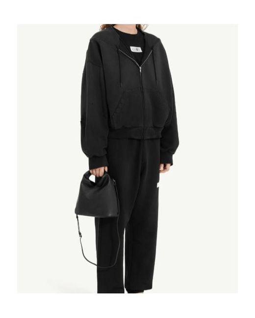 MM6 by Maison Margiela Black Drawstring Hoodie