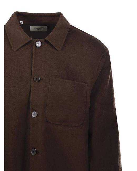 Officine Generale Brown Officine Générale Hamilton Wool Shirt for men