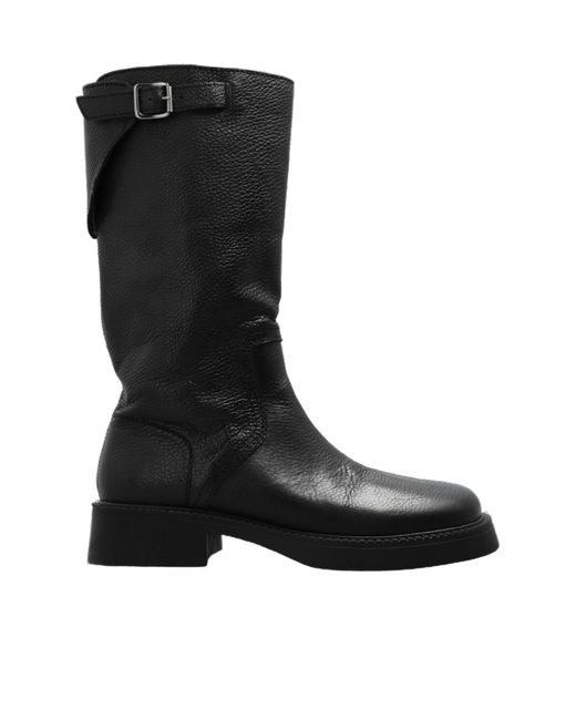 Miista Black Round-Head Short Boots