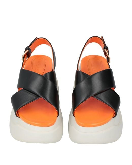 Marni White Leather Block Heel Sandals