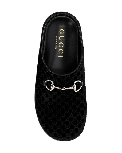 Gucci Black Gg-Pattern Mules