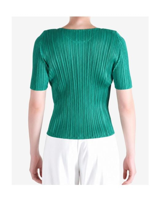 Pleats Please Issey Miyake Green Monthly Colors July Pleated Top