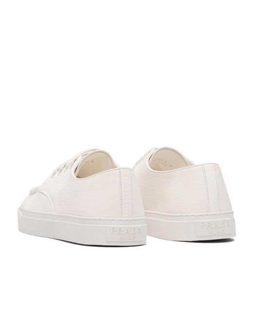 Prada White Lace-Up Sneakers for men