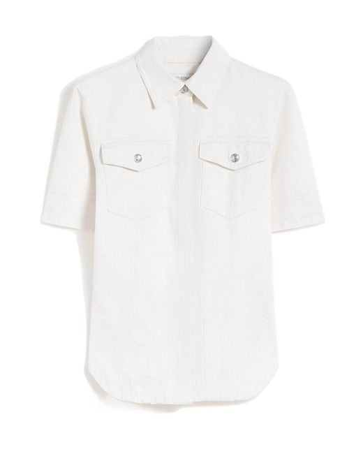 Sportmax White Button-Up Short-Sleeve Shirt