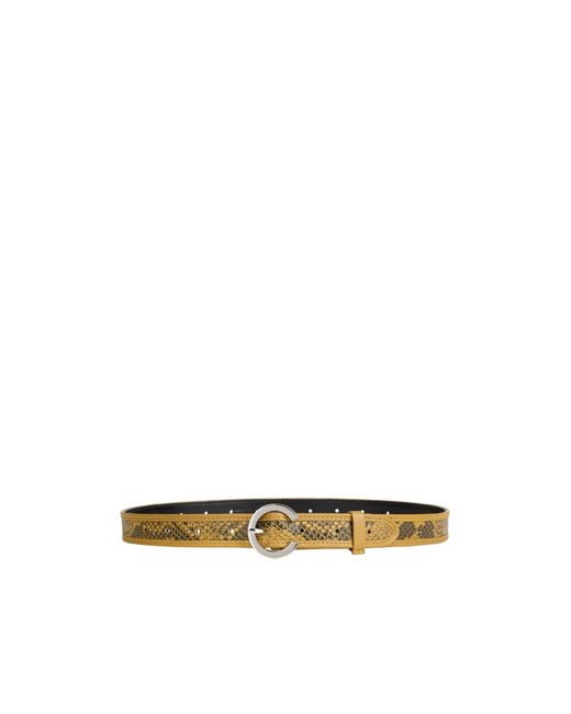 MAX&Co. White Snake-Pattern Leather Belt