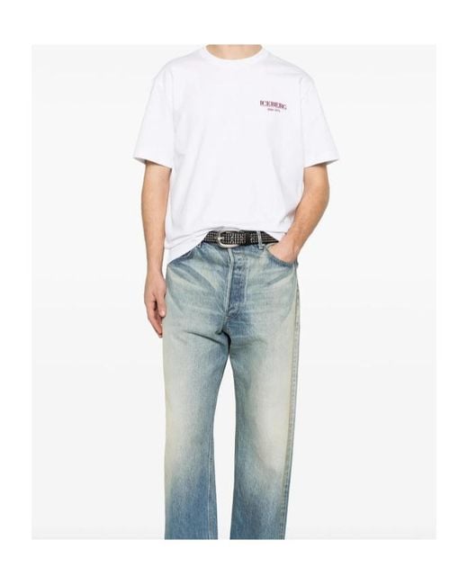 Iceberg White Logo T-Shirt for men