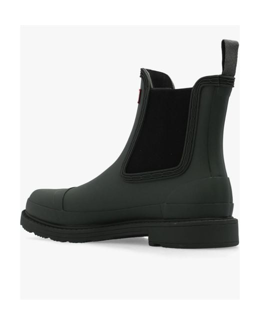 Hunter Black Logo Short Boots
