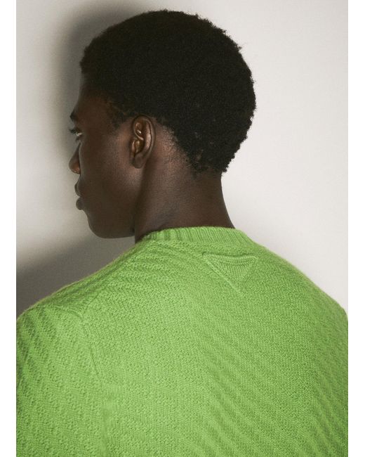 Prada Green Long Sleeved Jumper for men