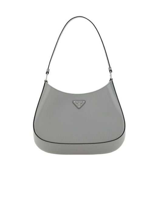 Prada Gray Logo Shoulder Bag