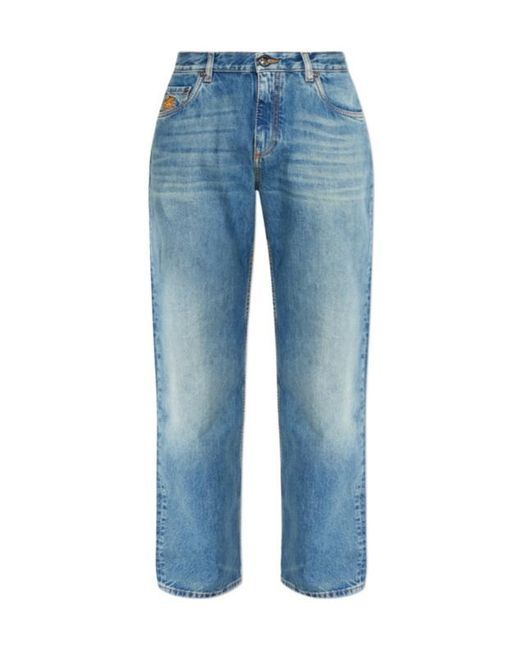 Etro Blue Straight-Leg Logo Jeans for men