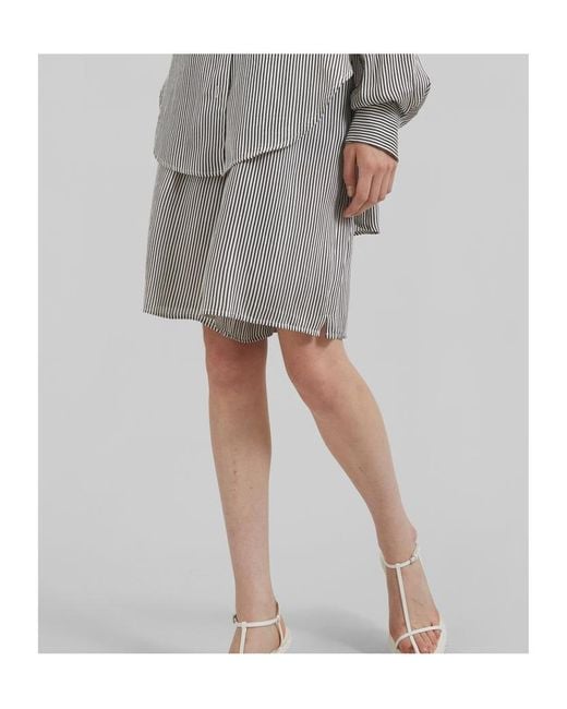 Frankie Shop Gray Lui Striped Silk Boxer Shorts