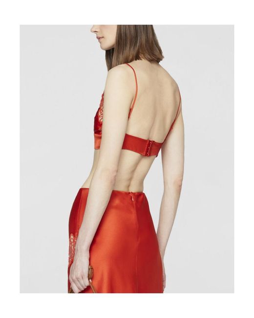 Stella McCartney Red Floral Lace Bralette