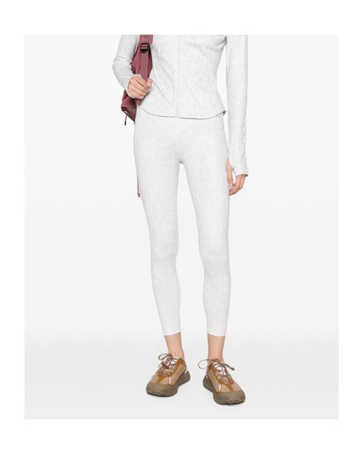 Adidas By Stella McCartney White Leopard-Print Leggings