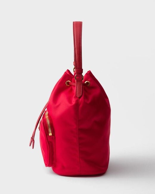 Prada Red Duet Re-Nylon Bucket Bag