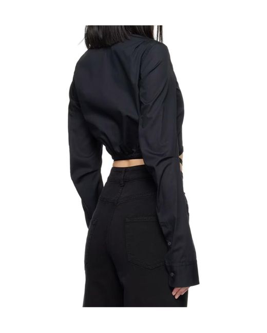 Ann Demeulemeester Black Dea Cropped Belted Shirt