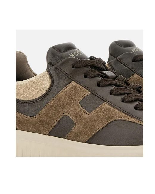 Hogan Brown H-Stripes Sneakers for men