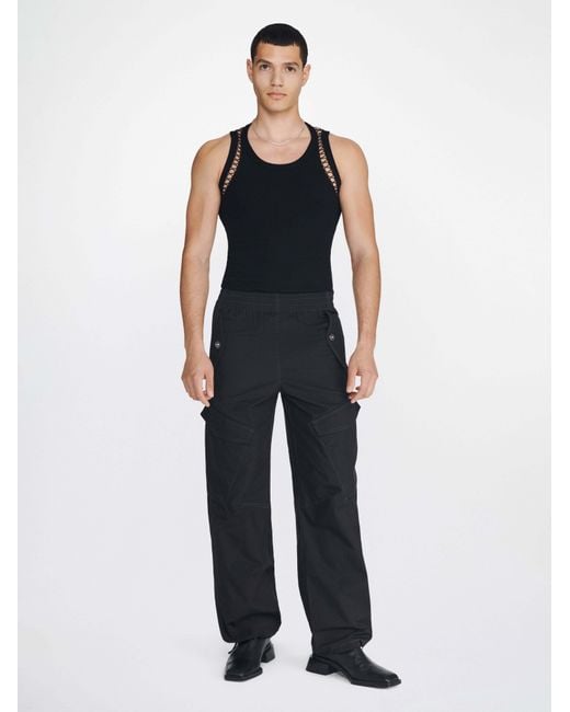 Dion Lee Black Middle Waist Overalls And Casual Trousers for men