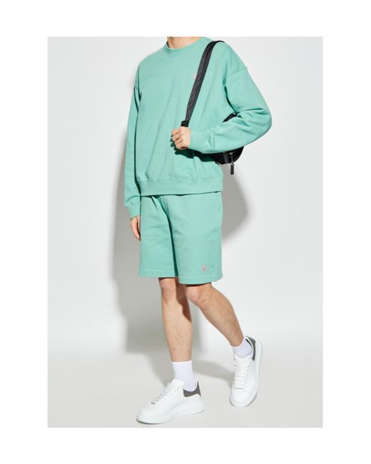 Versace Blue Medusa-Patch Elasticated Waistband Shorts for men
