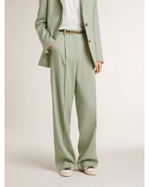 Golden Goose Deluxe Brand Green Wide-Leg Trousers