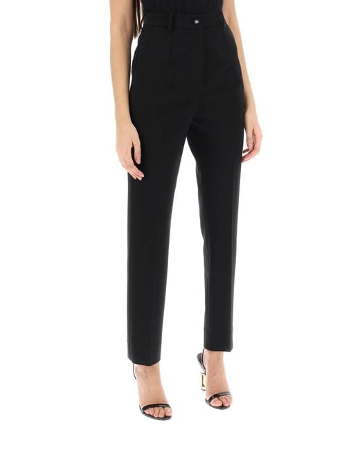 Dolce & Gabbana Black Milano Stitch Cigarette Pants
