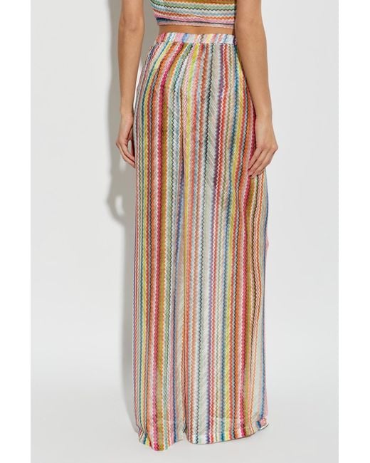 Missoni Natural Zigzag Wide-Leg Pants