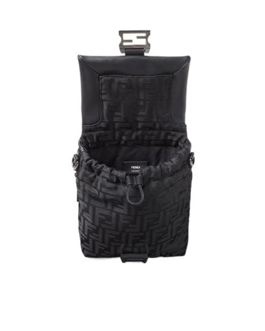 Fendi Black Flux Ff-Buckle Shoulder Bag for men