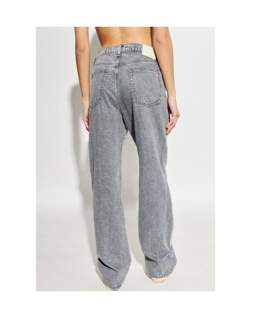 Rag & Bone Gray Logo-Patch Denim Jeans
