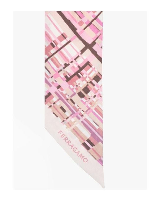 Ferragamo Pink Logo Scarf