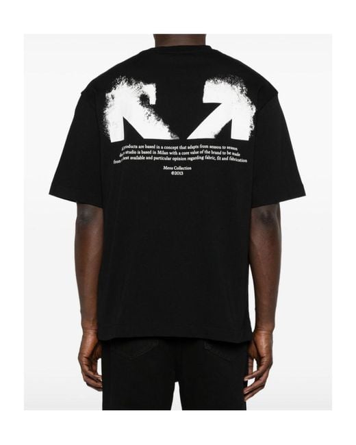 Off-White c/o Virgil Abloh Black Logo Printed Crewneck T-Shirt for men
