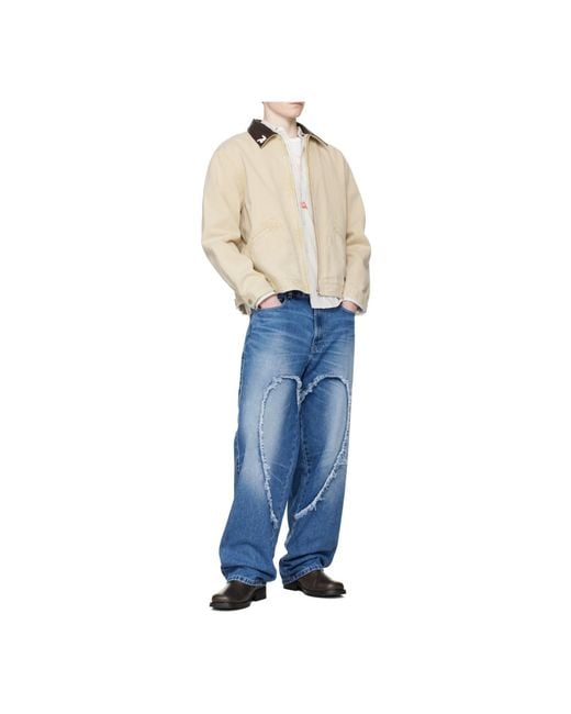 Carne Bollente Natural Polo-Collar Zip-Fastening Jacket for men