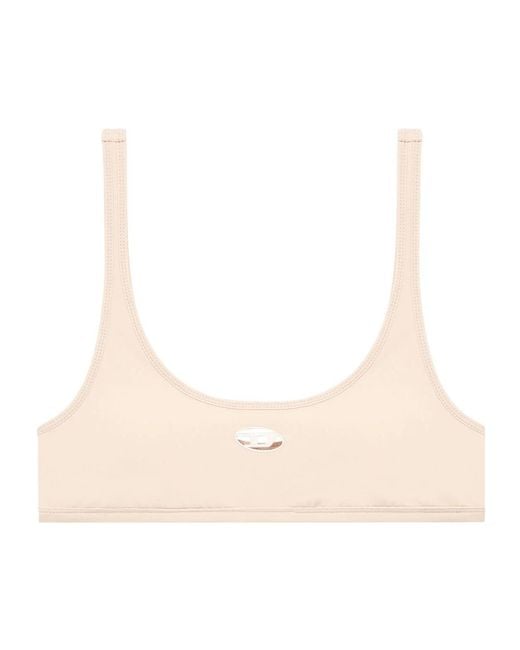 DIESEL Natural Chelsea-Utlt Logo Cut-Out Sports Bra