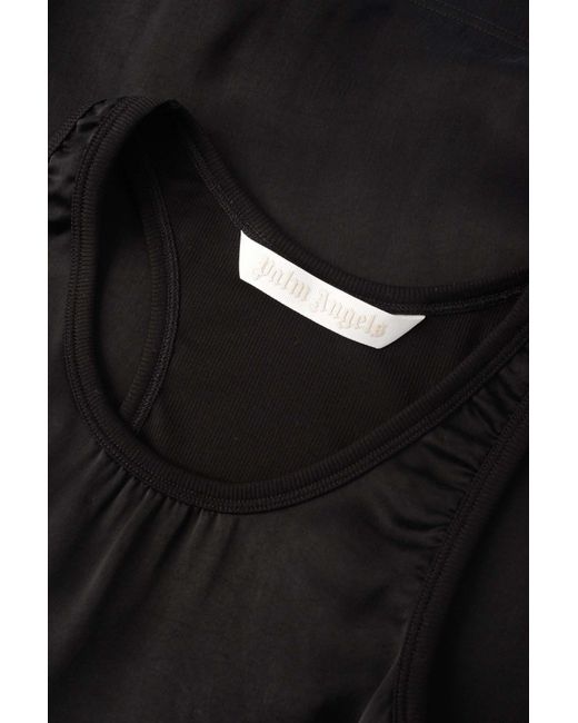 Palm Angels Black Sleeveless Sporty Midi Dress