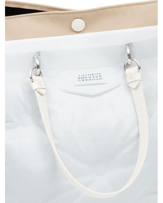 Maison Margiela White Logo Patch Panelled Tote Bag