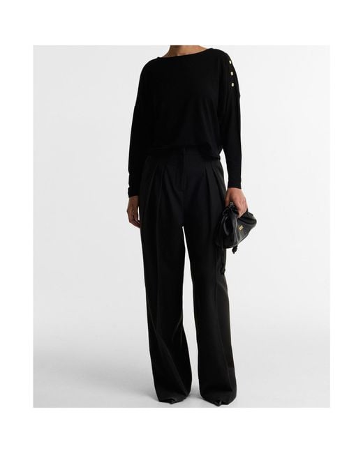 Barbour Black Button-Up Knit Top