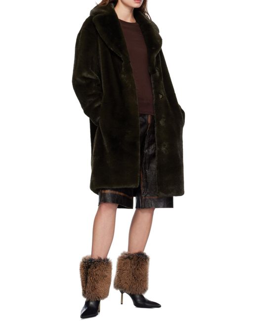 Stand Studio Black Camille Faux Fur Teddy Coat