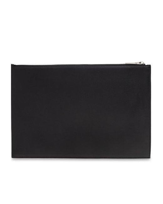 McQueen Black Logo Printed Zipped Clutch Bag for men