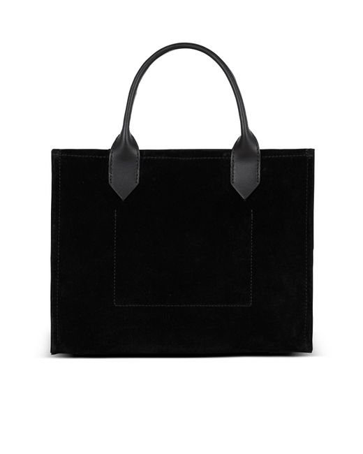 Balmain Black Small Suede B-Army Tote Bag